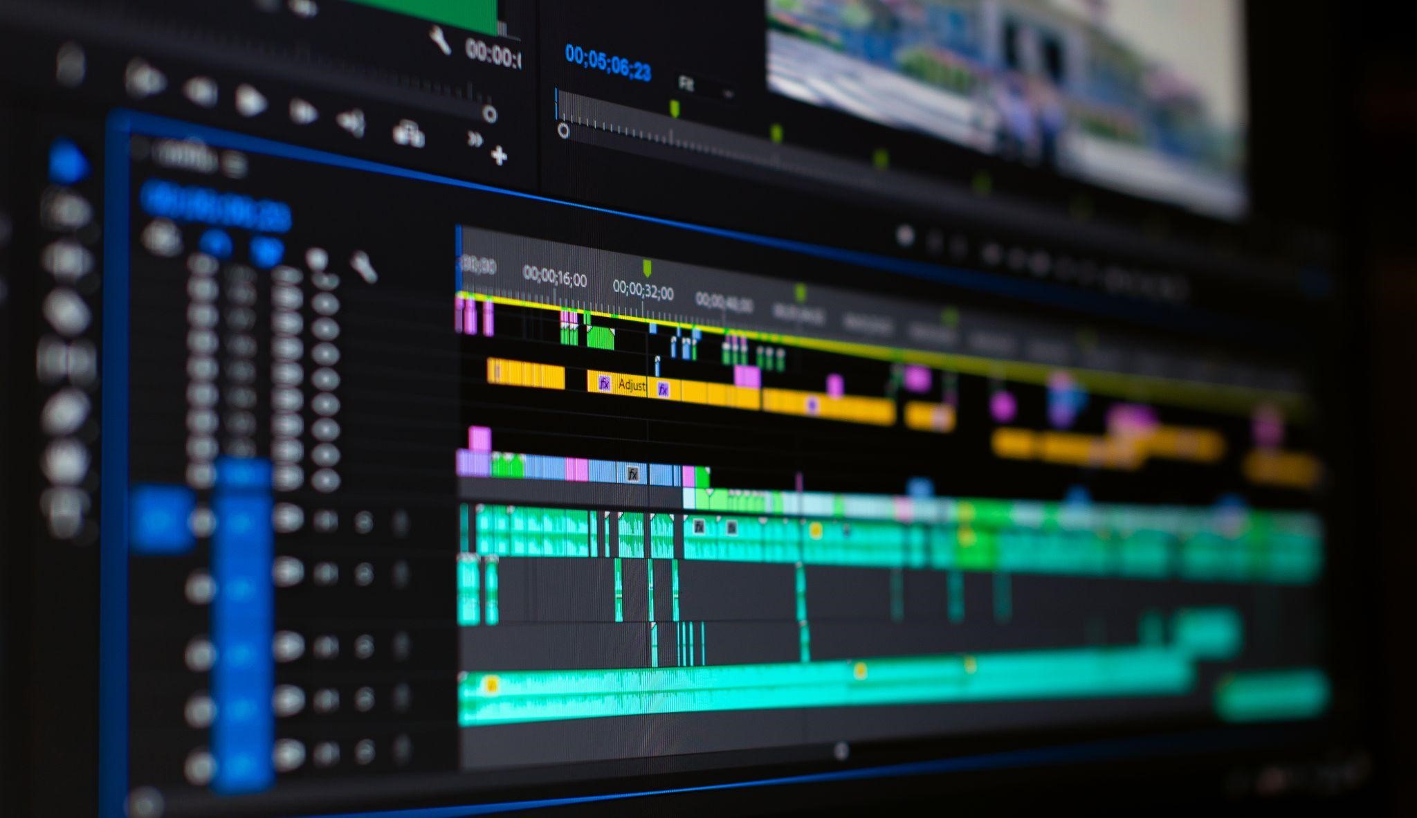 Video editing timeline and film sequence preview