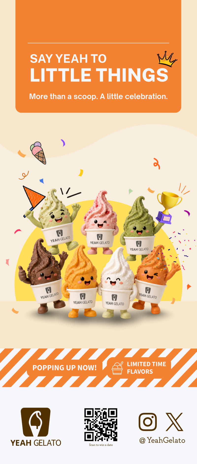 Yeah Gelato standee design three